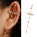 Pendientes De Tuerca De Cristal, Cz Cuff Piercing, Pendientes De Cruz Llamativos 1