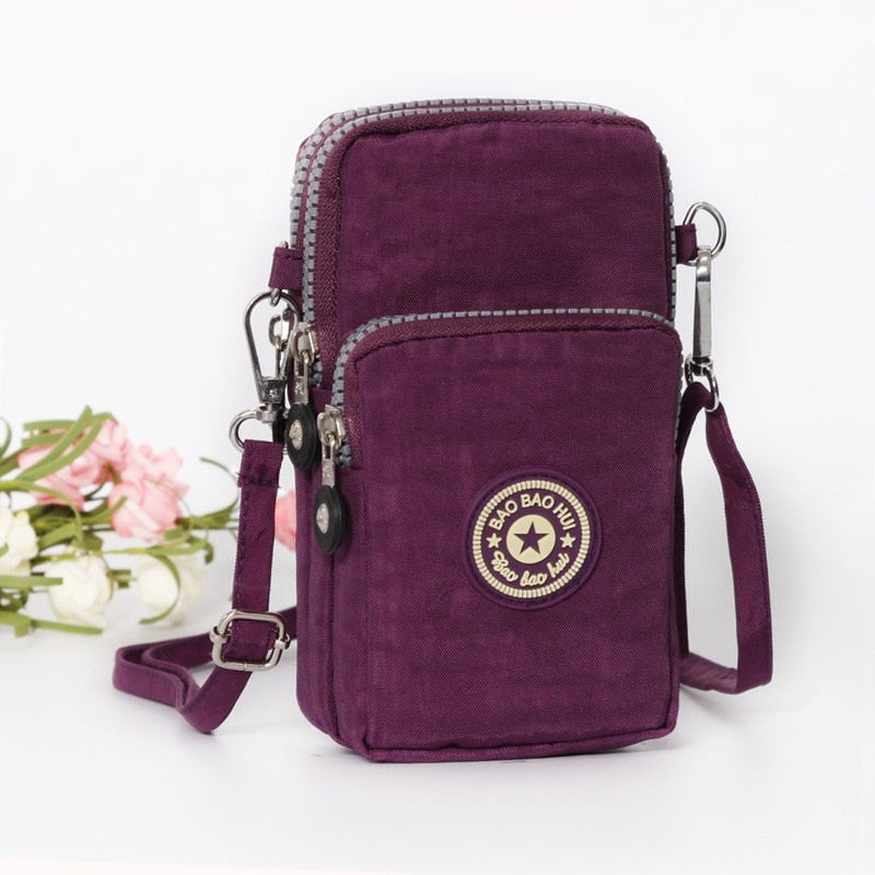 Cartera de hombro pequeño de nailon para mujer