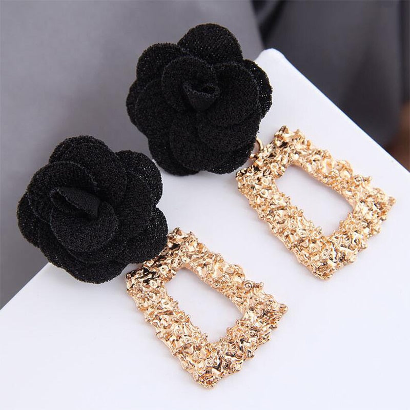 Pendientes Colgantes De Flores Aretes Largos Geométricos