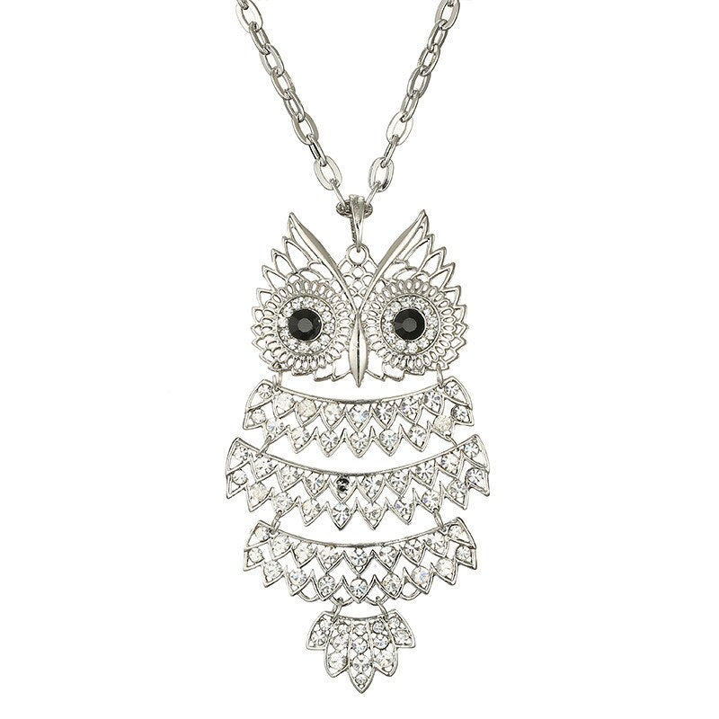 Collares De Búho De Cristal Grande