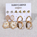 Juego De Pendientes De Aro De Perlas Aretes Colgantes De Metal, Vintage, Círculo Geométrico, Borla Giratoria 1