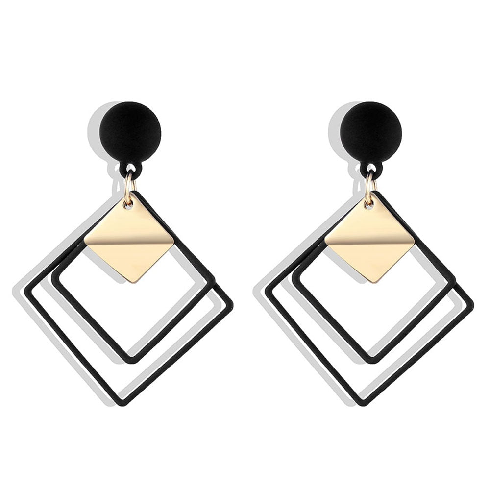Pendientes De Gota Geométricos Llamativos De Moda