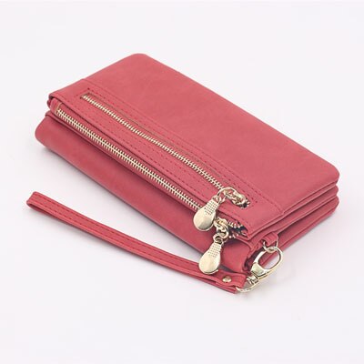 Cartera larga esmerilada Vintage para mujer