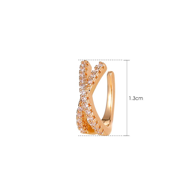 Ear Cuff De Circón De Clip De Oreja, Sin Perforaciones, Forma De C 6