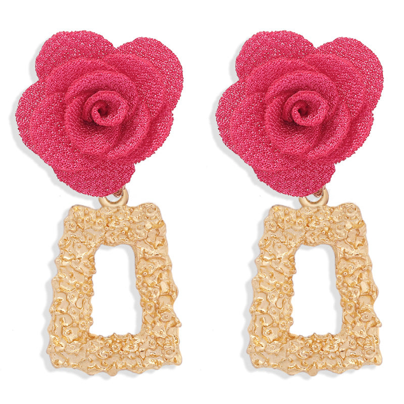 Pendientes Colgantes De Flores Aretes Largos Geométricos