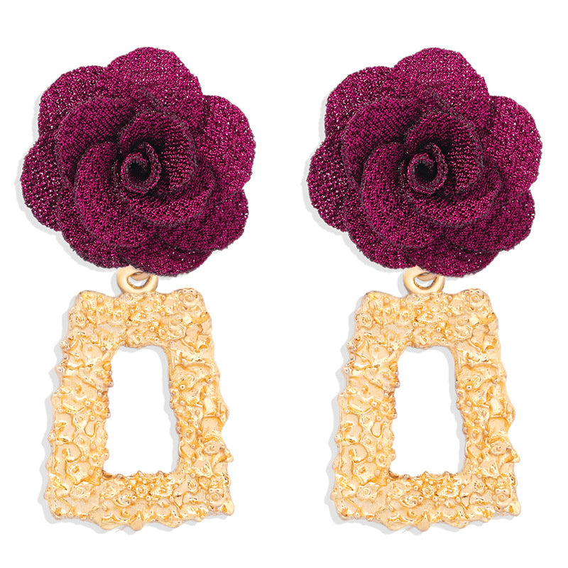 Pendientes Colgantes De Flores Aretes Largos Geométricos