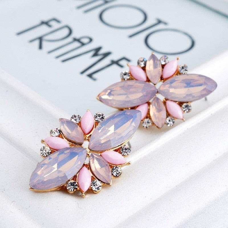 Pendientes De Cristal Con Piedra De Ópalo 2