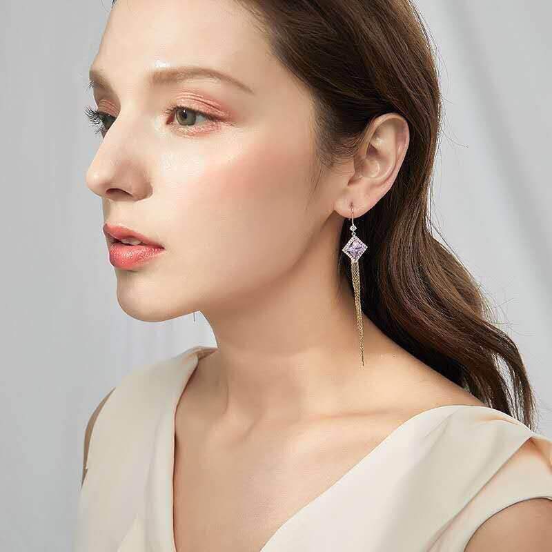 Pendientes De Gota De Borla De Hilo Largo Geométrico, Moda Coreana Joyería Colgante