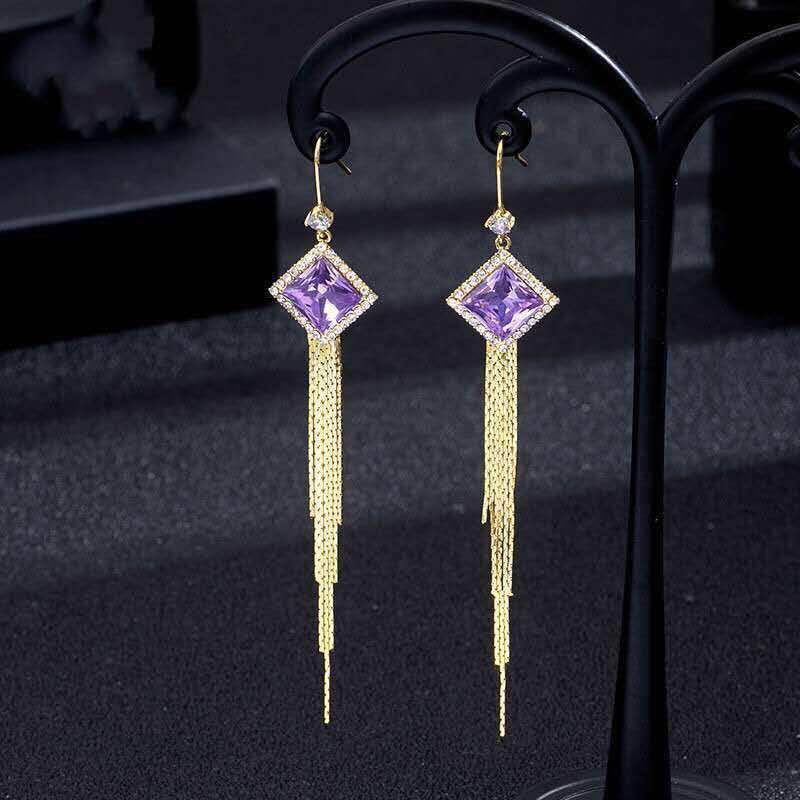 Pendientes De Gota De Borla De Hilo Largo Geométrico, Moda Coreana Joyería Colgante