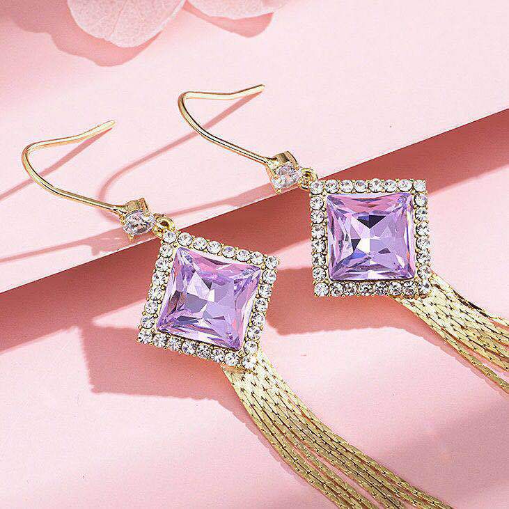 Pendientes De Gota De Borla De Hilo Largo Geométrico, Moda Coreana Joyería Colgante