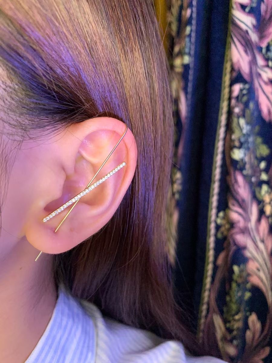 Aretes De Cristal Con Circonita, Trepador, Regalo De Joyería