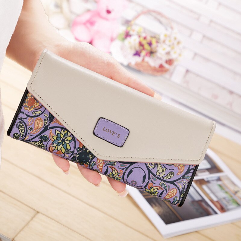 Cartera larga para mujer, monedero de moda