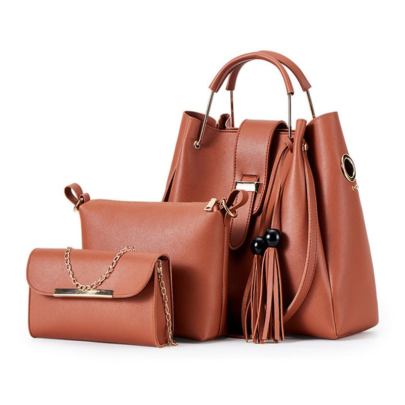 Conjunto de bolsos de piel para mujer