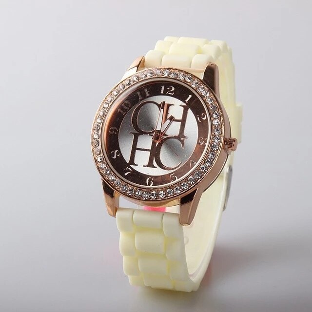 Reloj de pulsera de silicona para Mujer, accesorio de marca de lujo, de cuarzo