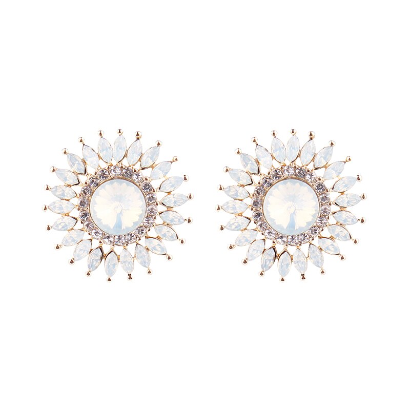 Pendientes Redondos De Metal Con Forma De Flor
