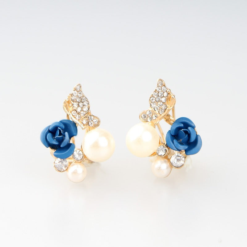 Pendientes De Borla De Flores Rojas Vino Clásico Retro Colgante Largo De Temperamento
