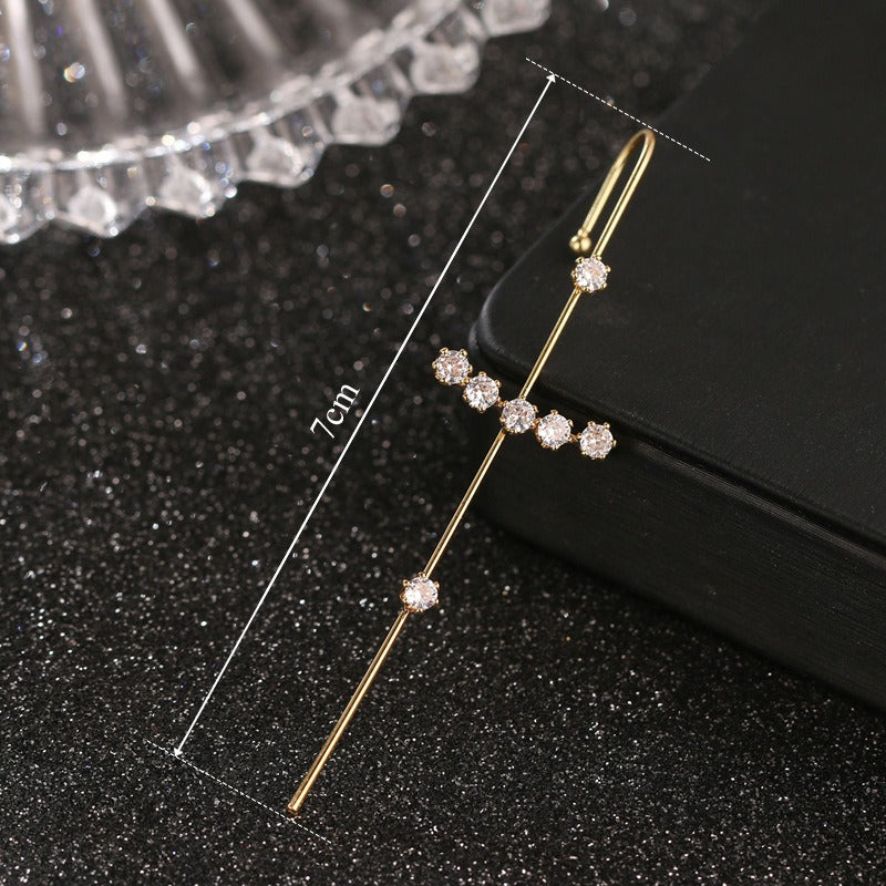 Pendientes De Tuerca De Cristal, Cz Cuff Piercing, Pendientes De Cruz Llamativos