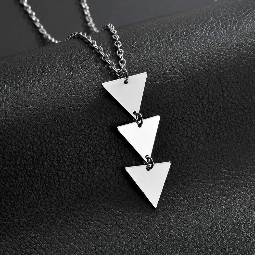 Dorado Collar Colgante Triangular 6