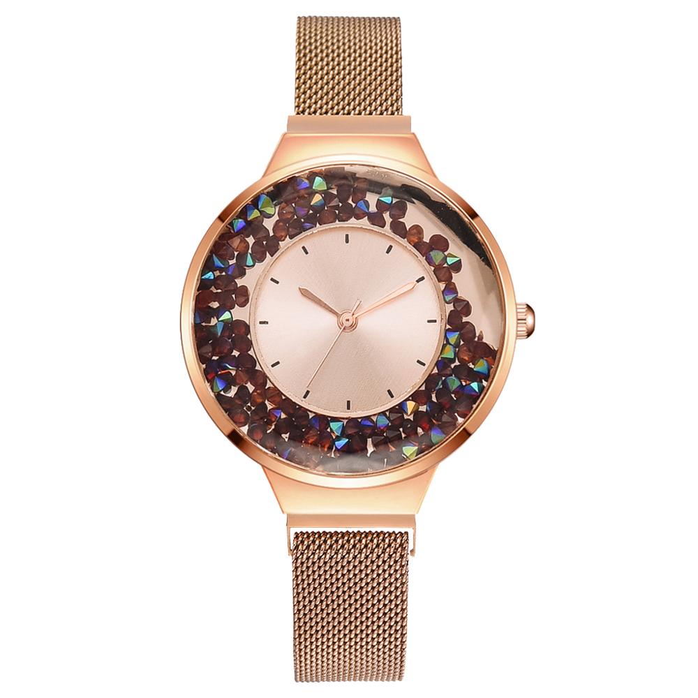 Relojes de moda para mujer, de lujo, con hebilla magnética de cuarzo