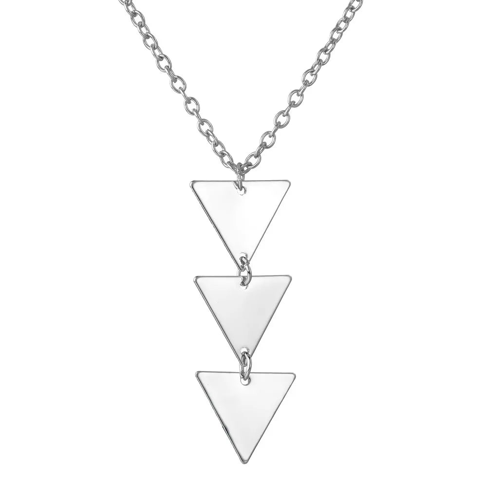 Dorado Collar Colgante Triangular 3