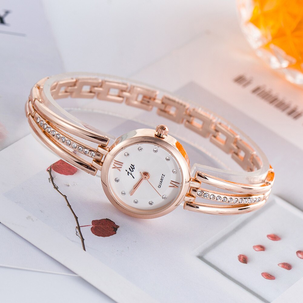 Reloj de pulsera de cuarzo con diamantes de imitación de acero inoxidable para mujer, pulsera de moda Unisex, 2022