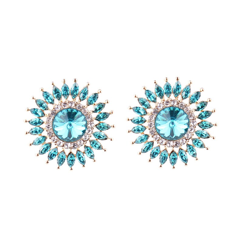 Pendientes Redondos De Metal Con Forma De Flor