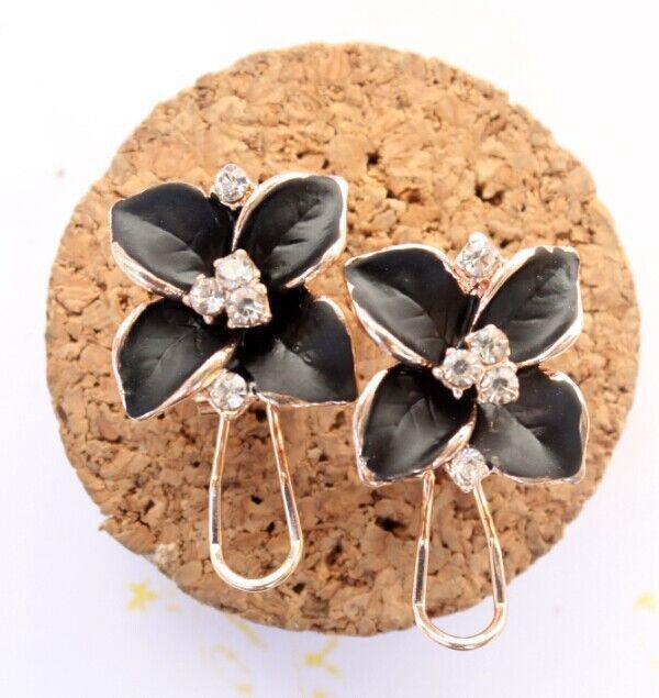 Pendientes Elegantes De Cristal De Flor Azul Para Mujer, Pendientes De Camelia