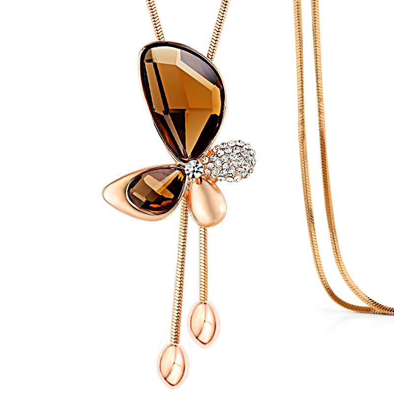 Collares Y Colgantes De Suéter De Cristal Barroco,Joyería