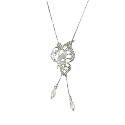 Cadena De Suéter Versátil Collar Largo De Decoración De Tulipán De Ópalo De Temperamento