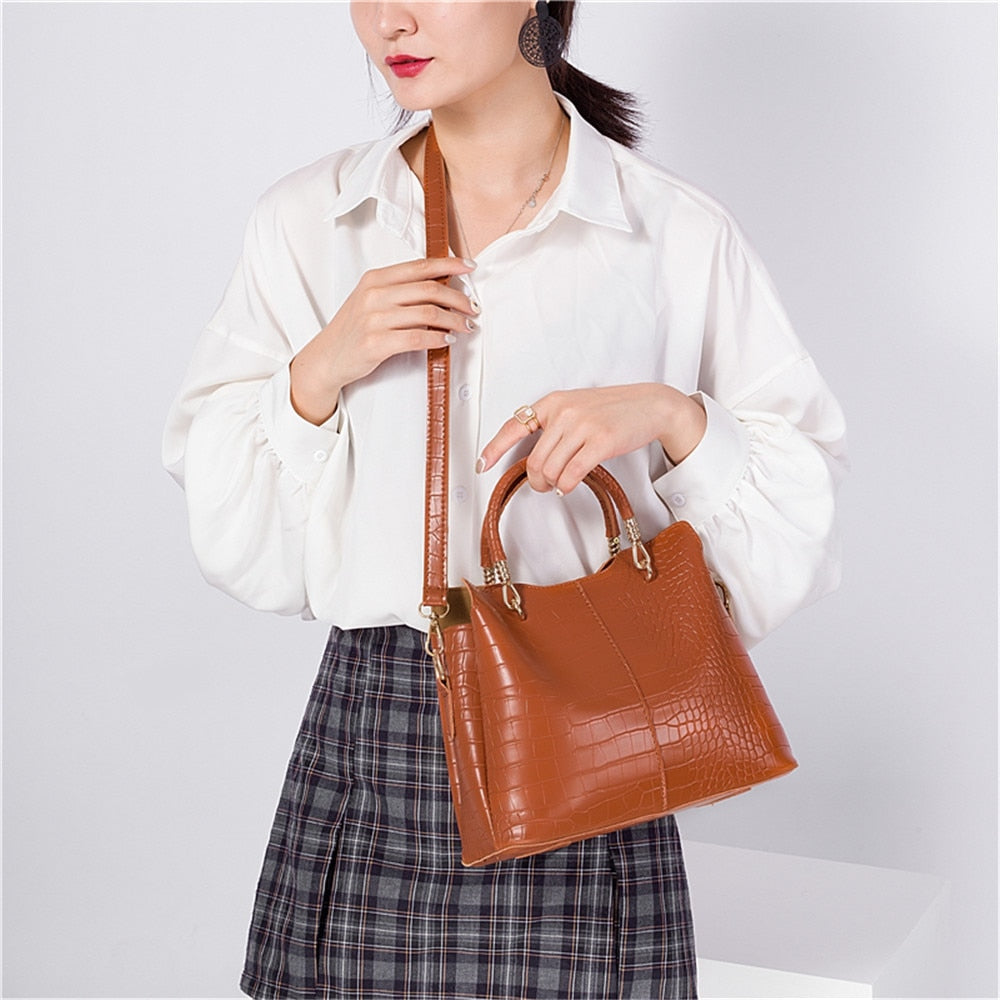 Conjunto de 3 piezas de piel sintética para mujer 4