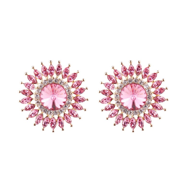 Pendientes Redondos De Metal Con Forma De Flor