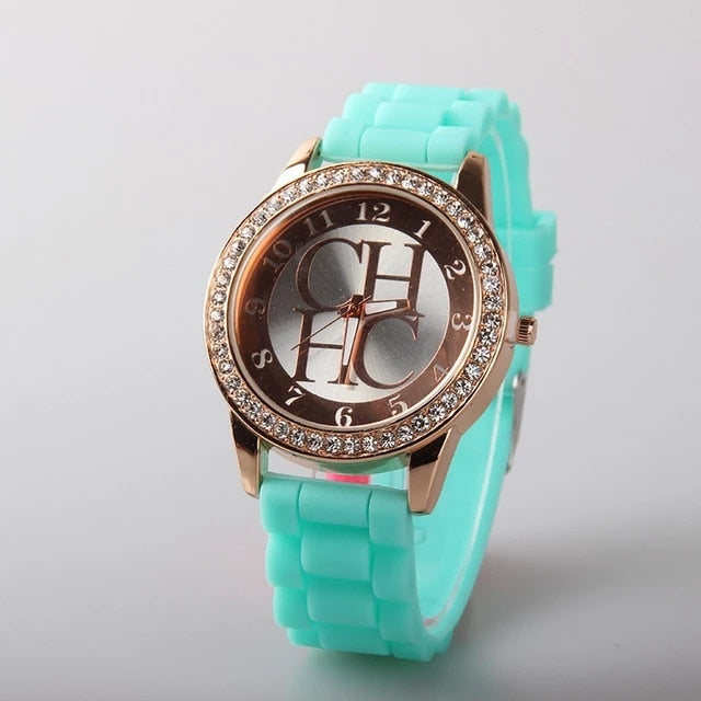 Reloj de pulsera de silicona para Mujer, accesorio de marca de lujo, de cuarzo 5