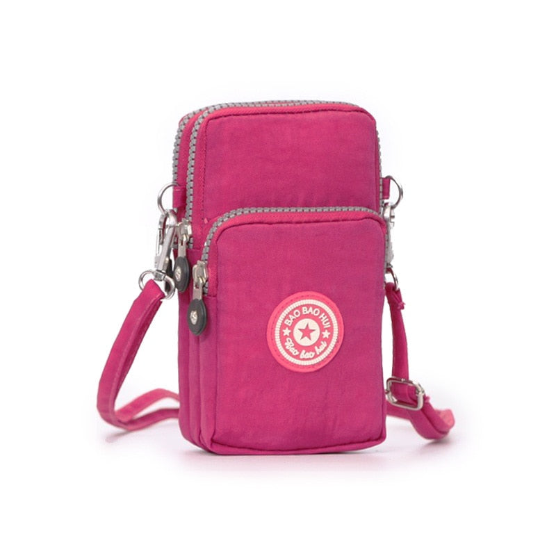 Cartera de hombro pequeño de nailon para mujer