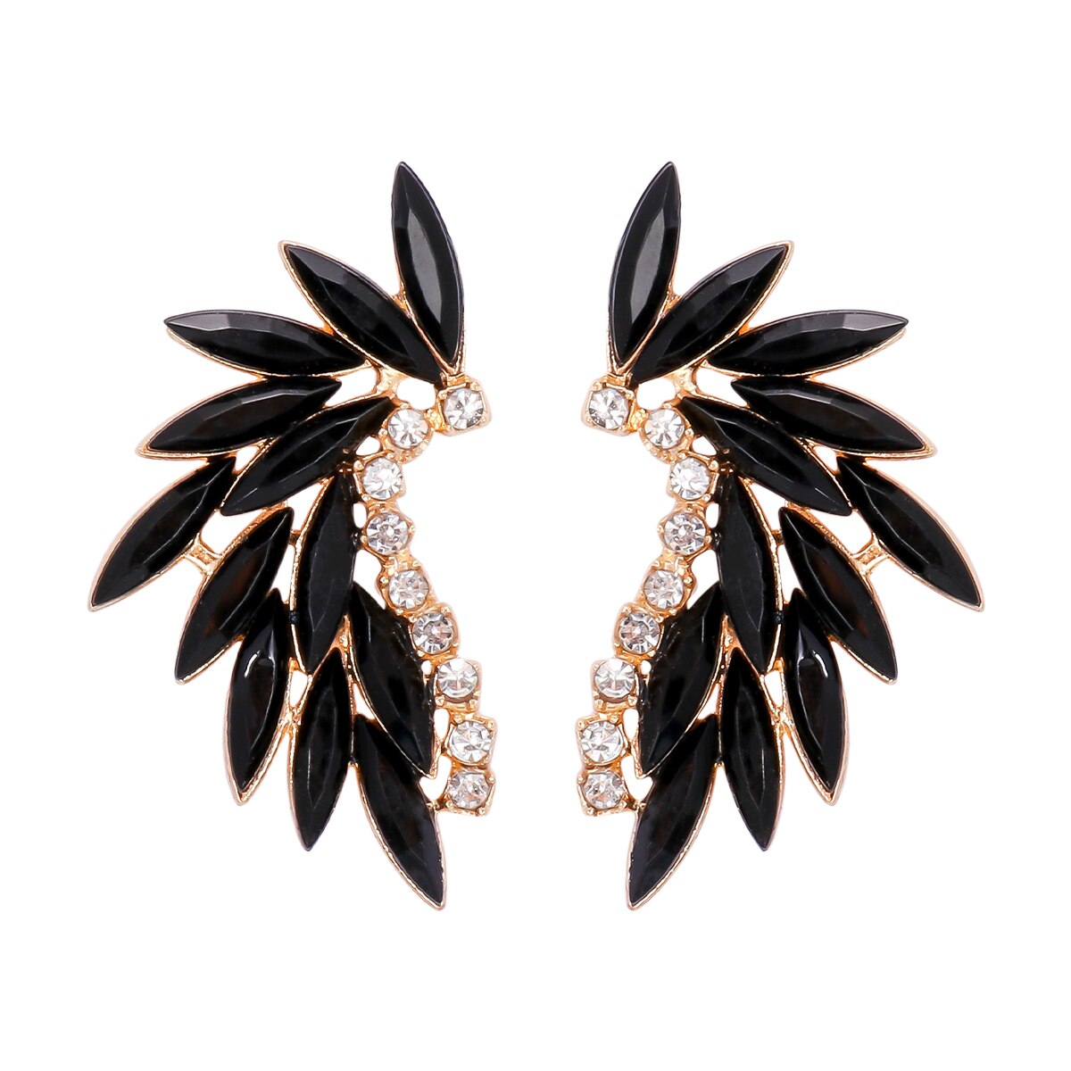 Pendientes De Gota En Forma De Ala De Cristal Rosa