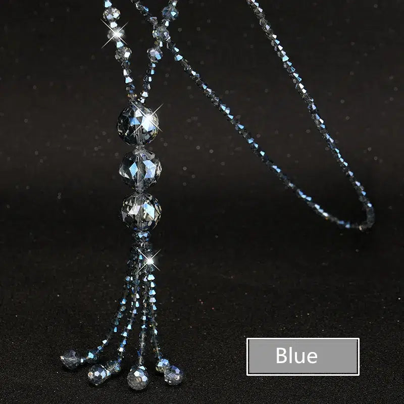 Collar De Hilo De Cuentas De Cristal Brillante