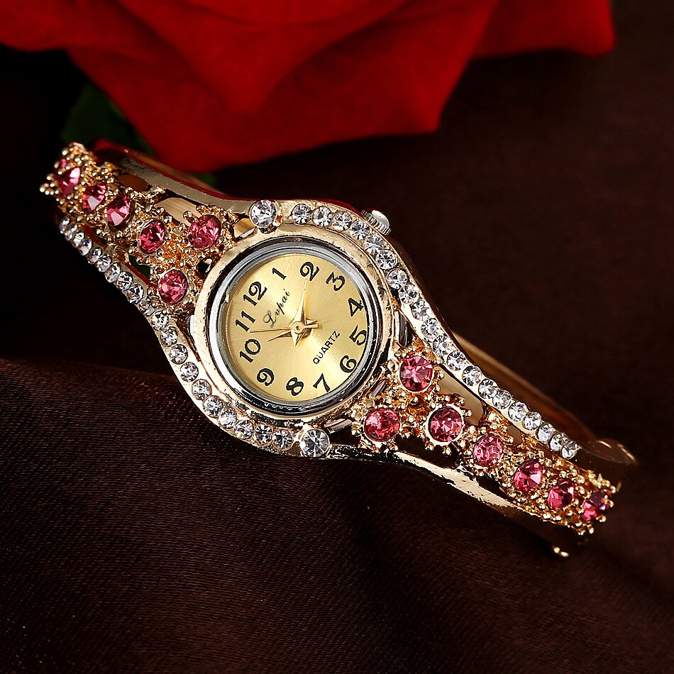 Reloj de pulsera con diamantes de estilo étnico para Mujer