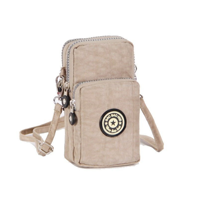 Cartera de hombro pequeño de nailon para mujer