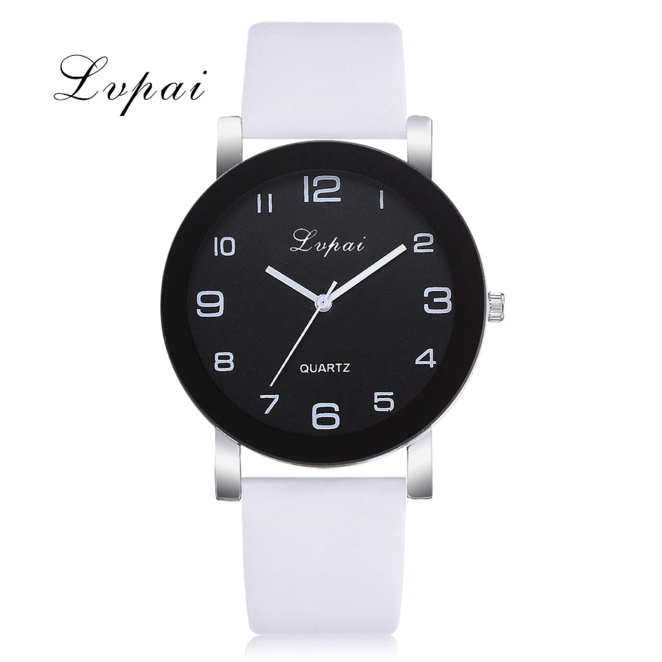 Lvpai-Reloj de pulsera de cuero para Mujer