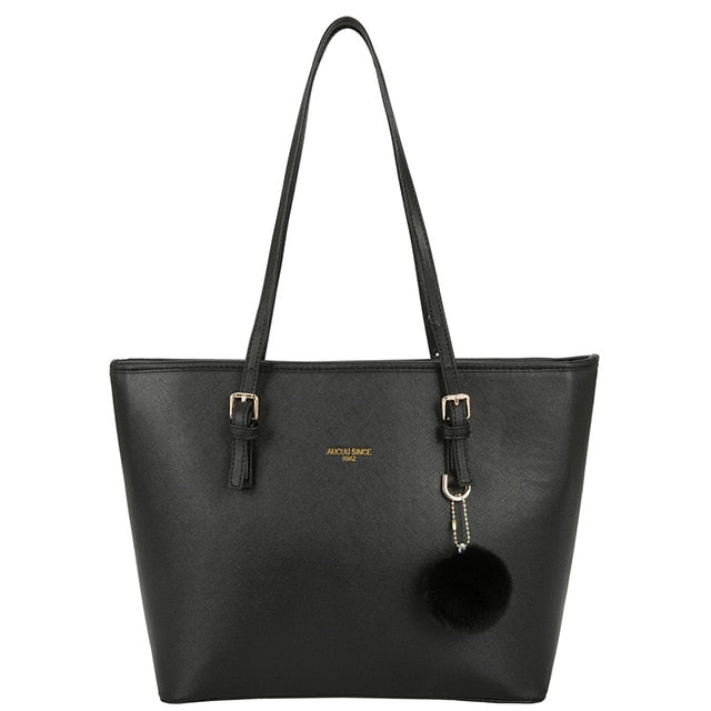 Bolso de mano informal de cuero para mujer, bolsa Vintage de lujo, bolso de hombro grande de diseñador a la moda
