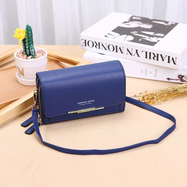 Cartera de piel sintética bandolera multifuncional de gran capacidad