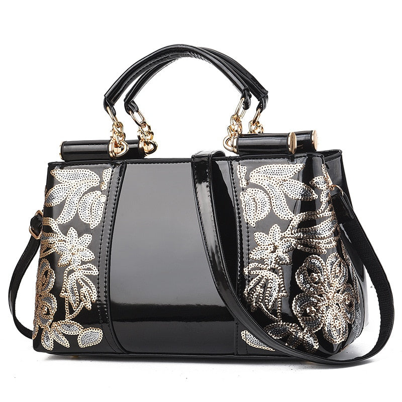 Bolso de cuero con bordado para mujer, bandolera de lujo