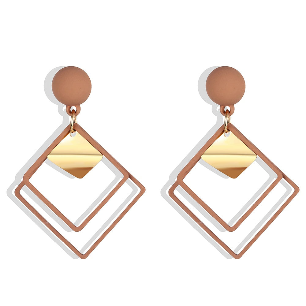 Pendientes De Gota Geométricos Llamativos De Moda