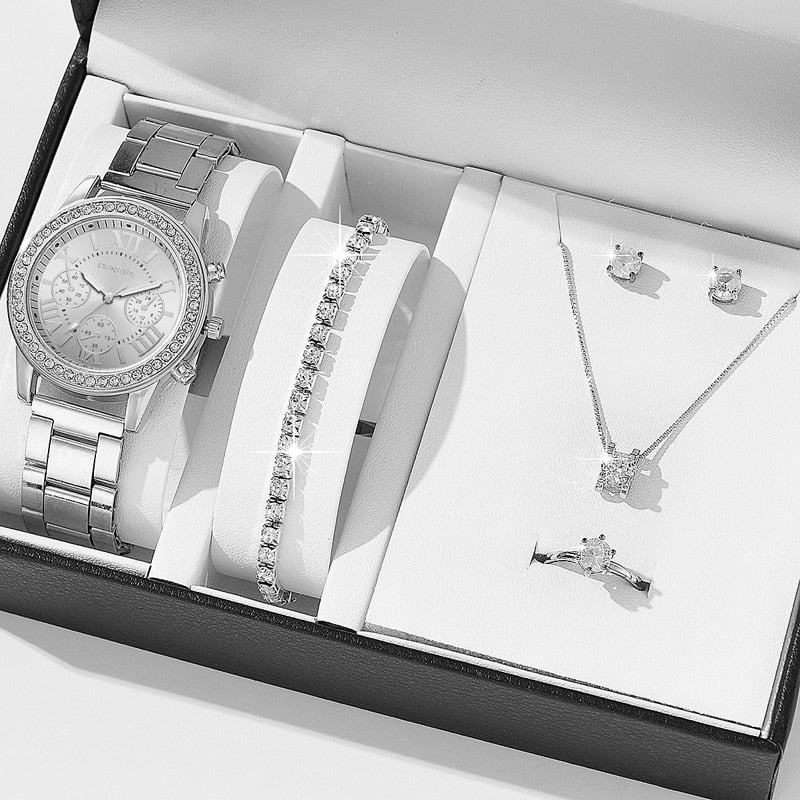 Juego de 6 piezas de reloj de lujo para mujer