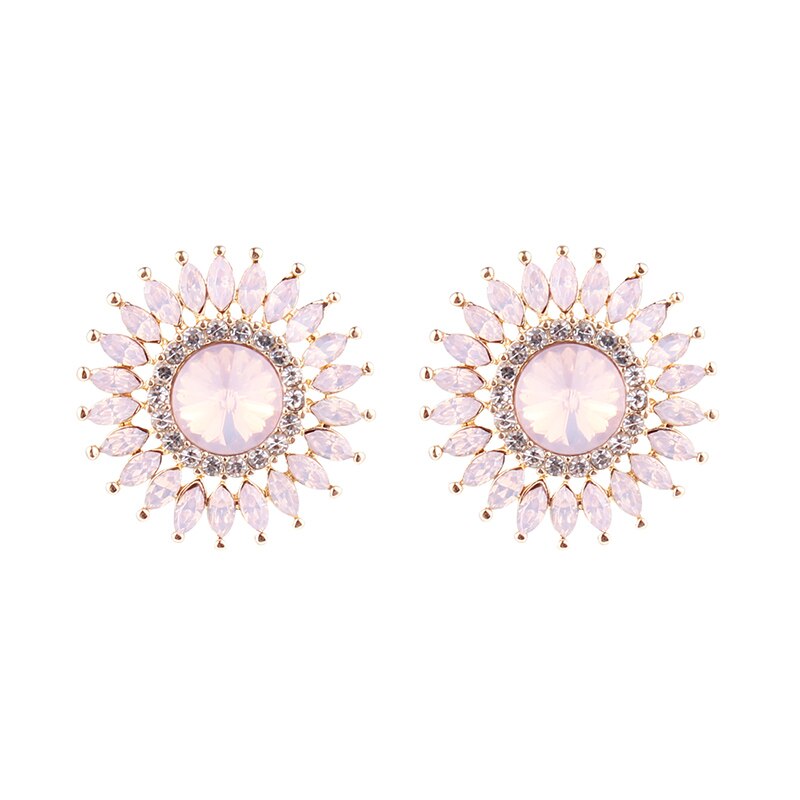 Pendientes Redondos De Metal Con Forma De Flor