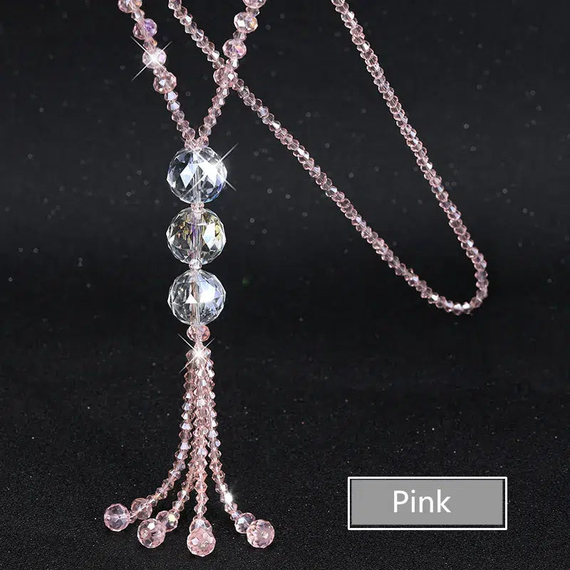 Collar De Hilo De Cuentas De Cristal Brillante