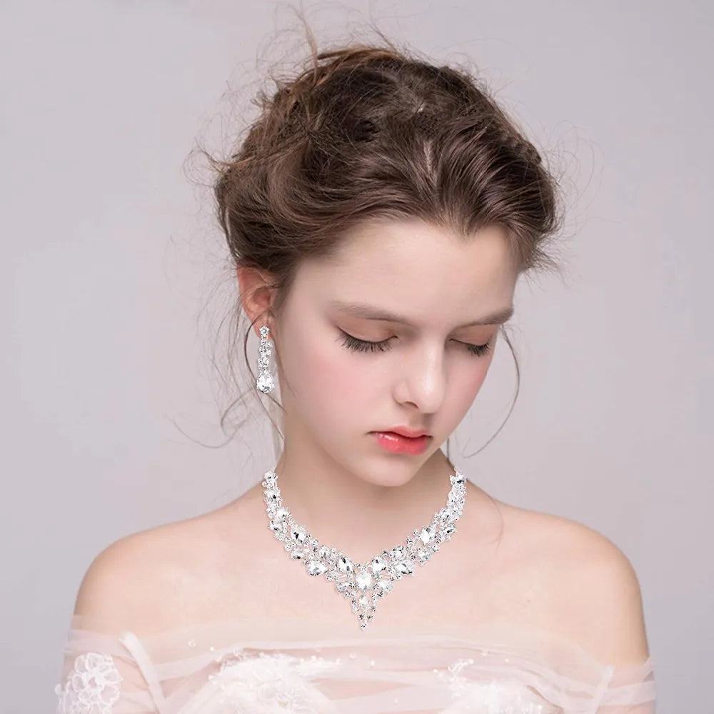 Conjunto de joyas delicadas de cristal austriaco 2