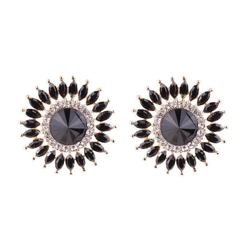 Pendientes Redondos De Metal Con Forma De Flor