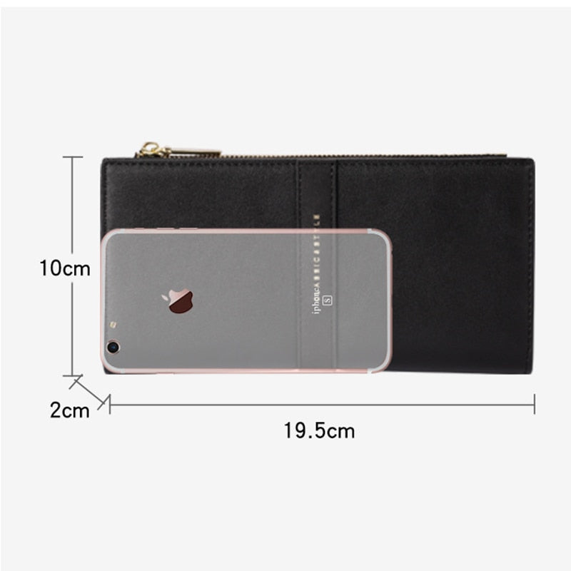 Carteras de mano largas con cremallera, tarjetero de calidad 5