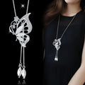 Cadena de suéter versátil para mujer, collar largo de decoración de tulipán de ópalo de temperamento, accesorios colgantes de ropa de otoño e invierno 1