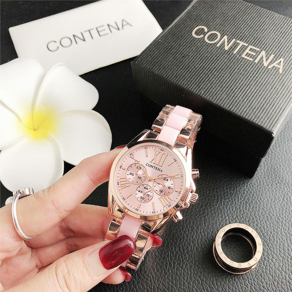 Reloj de cuarzo de oro rosa para mujer